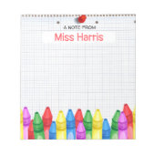 Aangepaste Crayon Teacher-laptop Notitieblok (Voorkant)