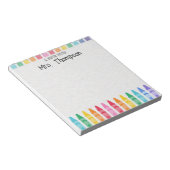 Aangepaste Crayon Teacher's Rainbow Cute-laptop Notitieblok (Schuin)