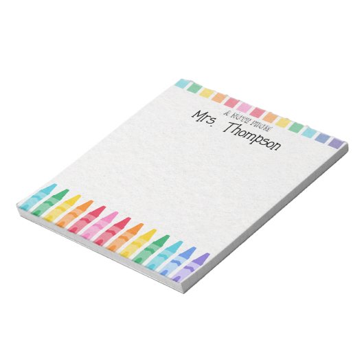 Aangepaste Crayon Teacher's Rainbow Cute-laptop Notitieblok (Linkerzijde)