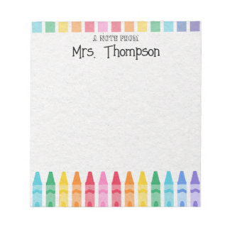 Aangepaste Crayon Teacher's Rainbow Cute-laptop Notitieblok
