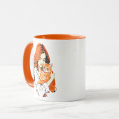 Aangepaste Crazy Cat Lady Sinaasappel Mok (Voorkant links)