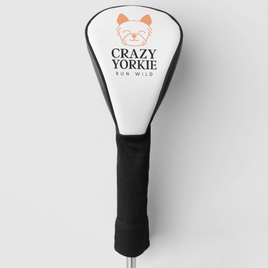Aangepaste Crazy Yorkie Golfclub Hoofddeksel Golfheadcover (Voorkant)