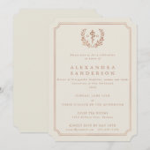 Aangepaste_Cream + Rose Goud Folie Afstuderen Kaart (Voorkant / Achterkant)