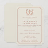 Aangepaste_Cream + Rose Goud Glitter Afstuderen Kaart (Voorkant / Achterkant)