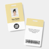 Aangepaste Cream Werknemersfoto, Bar Code, Logo, N Badge (Voor- en achterkant)