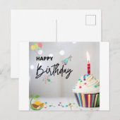 Aangepaste creaties: gepersonaliseerde verjaardags uitnodiging briefkaart (Voorkant / Achterkant)