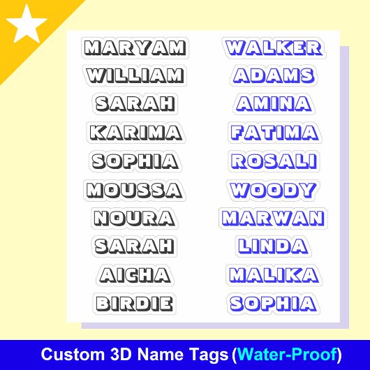 Aangepaste creatieve 3D naamstickers voor jongens Sticker