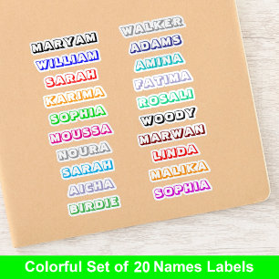 Aangepaste creatieve 3D naamstickers voor Tag Kids Sticker