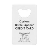 Aangepaste creditcardstijl botopening creditkaart flessenopener (Voorkant)