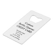 Aangepaste creditcardstijl botopening creditkaart flessenopener (Voorkant Gekanteld)