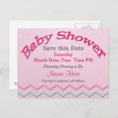 Aangepaste creditering Opslaan Datum voor Baby sho Aankondigingskaart (Voorkant / Achterkant)