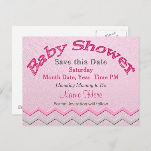 Aangepaste creditering Opslaan Datum voor Baby sho Aankondigingskaart (Voorkant / Achterkant)