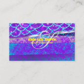 Aangepaste Creëer Kleurrijke Blauwe Zeemeermin Gep Visitekaartje (Voorkant)