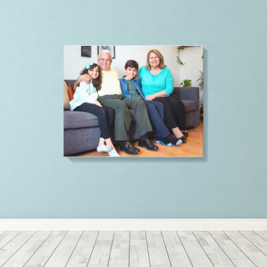Aangepaste Creëer persoonlijke familiefoto Canvas Afdruk (Insitu (Houten vloer))