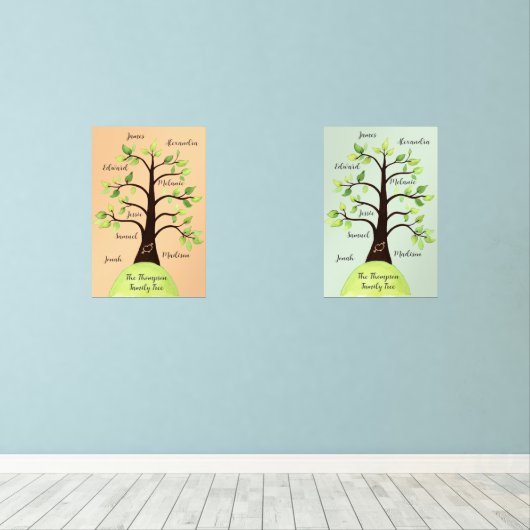 Aangepaste Creëer Uw eigen familie Reunion Tree Po Muurkunst Sets (Houten vloer)