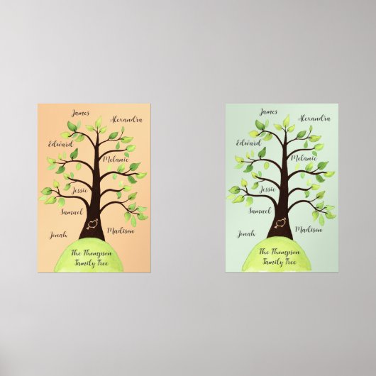 Aangepaste Creëer Uw eigen familie Reunion Tree Po Muurkunst Sets (Voorkant)