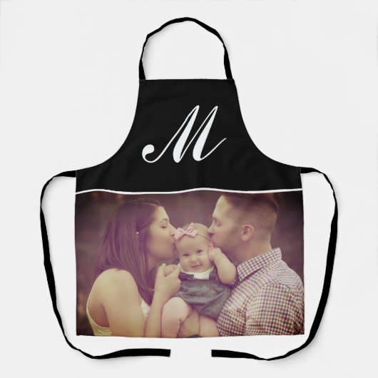 Aangepaste Creëer Uw Eigen Foto Monogram Initiaal Schort (Voorkant)