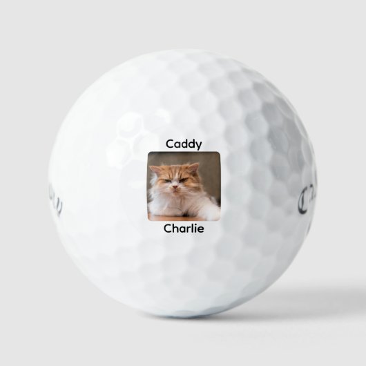 Aangepaste Creëer Uw Eigen Kat Foto Gepersonalisee Golfballen (Voorkant)