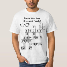 Aangepaste Creëer Uw eigen kruiswoordpuzzel, bril T-shirt