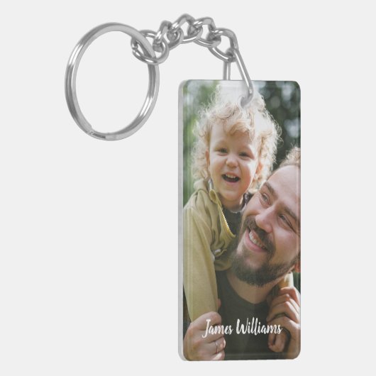 Aangepaste Creëer voor eigen foto en naam Sleutelhanger (Voorkant Links)