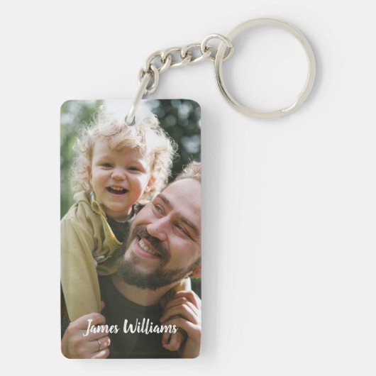 Aangepaste Creëer voor eigen foto en naam Sleutelhanger (achterkant)