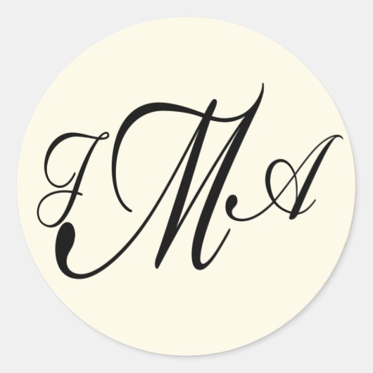 Aangepaste crème en bruine envelop afdichting ronde sticker (Voorkant)