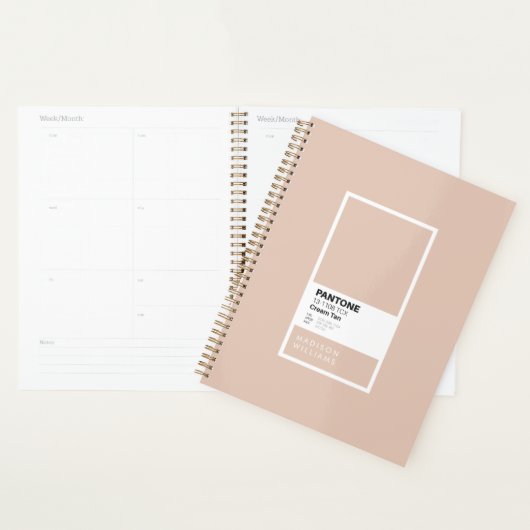 Aangepaste Crème Tan Notitieboek | Gepersonaliseer (Display)