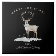 Aangepaste crème wit rendier kerstcadeau