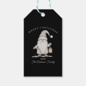 Aangepaste crème witte kabouter kerstcadeau cadeaulabel (Voorkant)