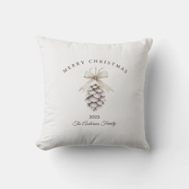Aangepaste crème witte pinecone kerstcadeau kussen