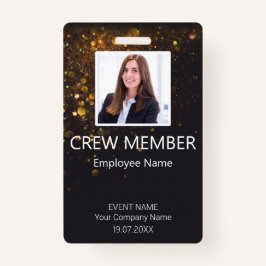 Aangepaste Crew Member Barcode Event Glitter Badge