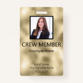 Aangepaste Crew Member Event Gold Badge (Voorkant)