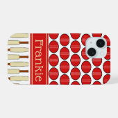 Aangepaste cricket-naam iPhone 15 case (Achterkant horizontaal)