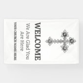 Aangepaste  Cross Church Welkom Spandoek (Horizontaal)