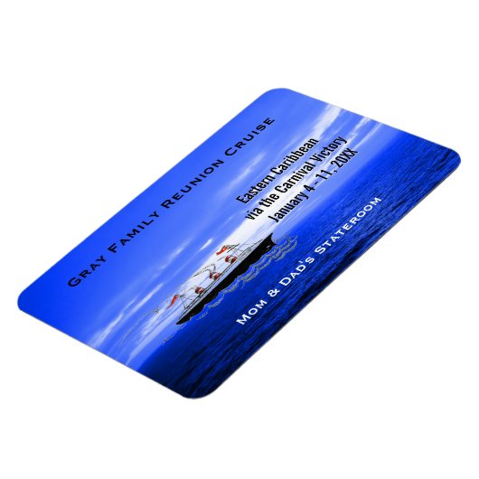 Aangepaste Cruise Cabine Deurmarkering | Blue Ocea Magneet (Linkerzijde)