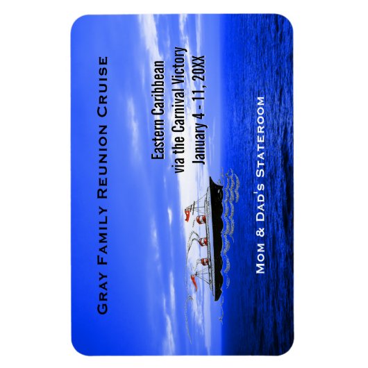 Aangepaste Cruise Cabine Deurmarkering | Blue Ocea Magneet (Verticaal)