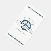 Aangepaste cruise scheeps marineblauwe stuurwiel servet (Hoek)