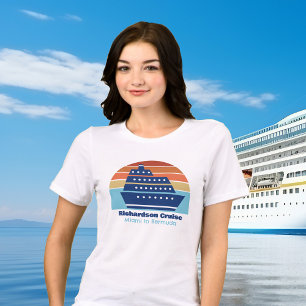 Aangepaste Cruise Schip Sunset Familiereis Vrouwen Tri-Blend Shirt