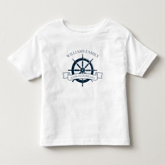 Aangepaste cruise Ship Nautical Family Ocean Vacki Kinder Shirts (Voorkant)