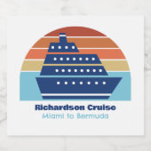 Aangepaste cruise Ship Ocean Liner Sunset Sparkling Wijnetiket (Enkel label)