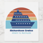 Aangepaste cruise Ship Ocean Liner Sunset Wijn Etiket (Enkel label)