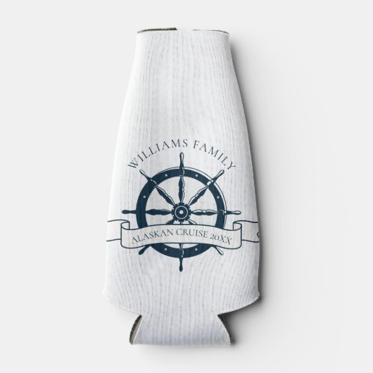 Aangepaste Cruise Ship Wheel Nautical Flesjeskoeler (Voorkant)