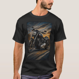 Aangepaste Cruiser Motorfiets – 3D Micro Mozaïek T-shirt