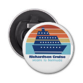 Aangepaste cruiseschepen reis zonnescherm button flesopener (Voorkant)