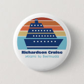 Aangepaste cruiseschepen reis zonnescherm ronde button 5,7 cm (Voorkant)