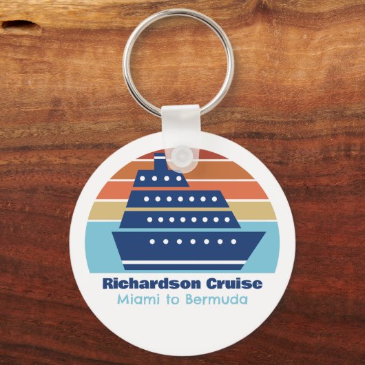 Aangepaste cruiseschepen reis zonnescherm sleutelhanger (Voorkant)