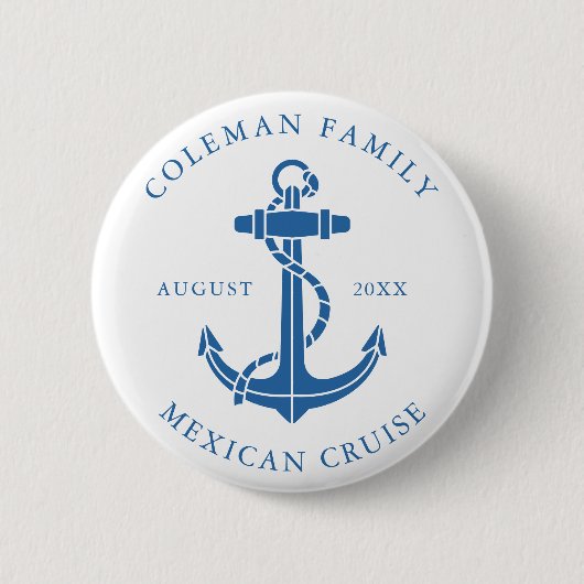 Aangepaste Cruiseschip Nautilusanker Familie Match Ronde Button 5,7 Cm (Voorkant)