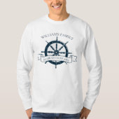 Aangepaste cruiseschip nautische wiel lange mouw t-shirt (Voorkant)