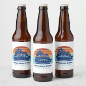 Aangepaste cruiseschip Ocean Liner Sunset Party Bier Etiket (Flessen)