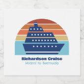 Aangepaste cruiseschip Ocean Liner Sunset Party Bier Etiket (Enkel label)